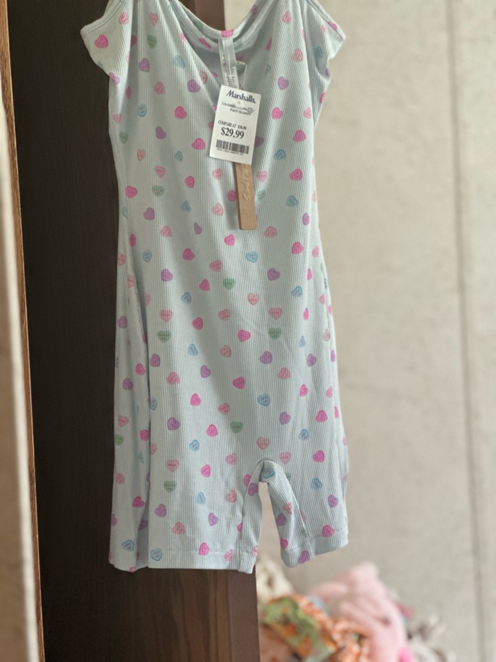 Striped Heart Print Skims body suit size Medium - Pastel Hearts